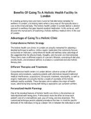 Benefits Of Going To A Holistic Health Facility In London.pdf