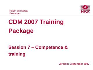 HSE CDM 07 07 Training.PPT