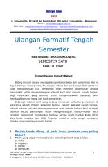 6. Ulangan Formatif Tengah Semester Ke 2  Bahasa Indonesia Kelas Enam Semeseter Satu.docx